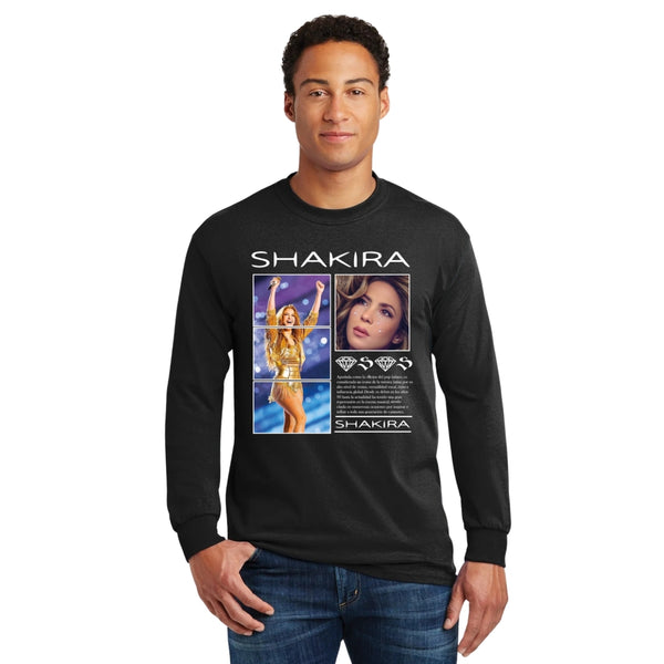 Playera M Larga Hombre Shakira Reyna del Pop Latino