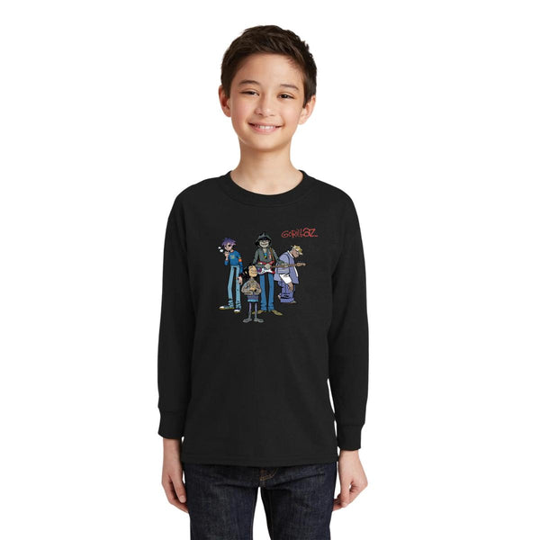 Playera Manga Larga Niños Rock Gorillaz Póster 000893