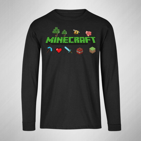 Playera Manga Larga Niños Gamer Minecraft