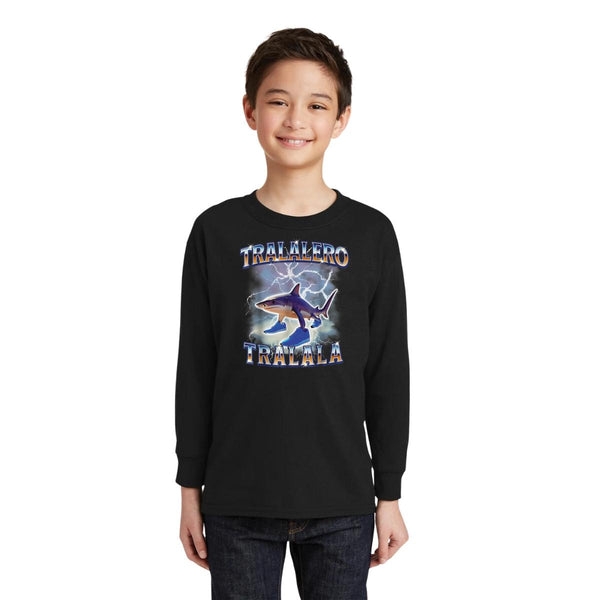 Playera Manga Larga Niños Brainrot Tralalero Tralala 001200