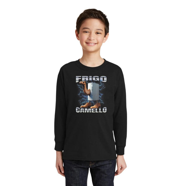Playera Manga Larga Niños Brainrot Frigo Camello 001213