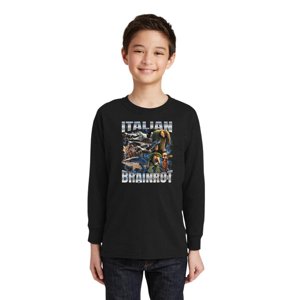 Playera Manga Larga Niños Brainrot Italianos 001215