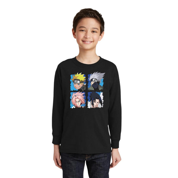 Playera Manga Larga Niños Anime Naruto Equipo 7 000193