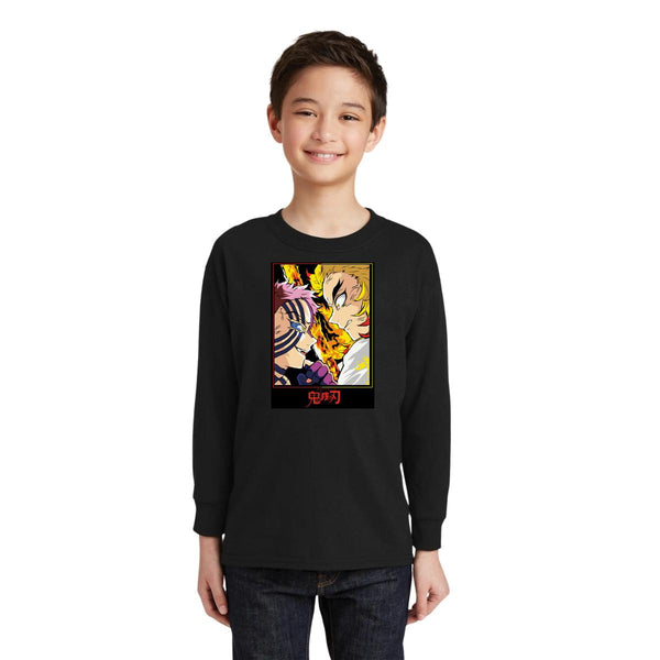 Playera Manga Larga Niños Anime Demon Akaza Rengoku 000582
