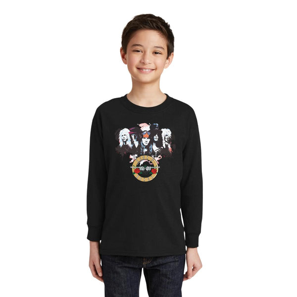 Playera Manga Larga Niños Rock Guns N' Roses Grupo Logo 0890