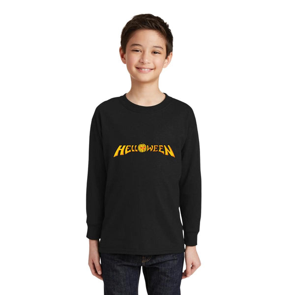Playera Manga Larga Niños Rock Helloween Logo 000894