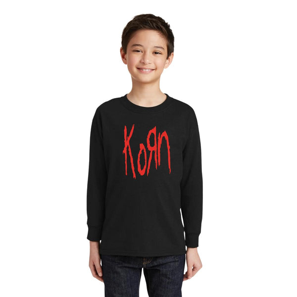 Playera Manga Larga Niños Rock Korn Logo 000901