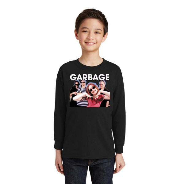 Playera Manga Larga Niños Garbage Rock Concierto