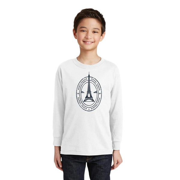 Playera Manga Larga Niños Torre Eiffel Paris Francia 001312