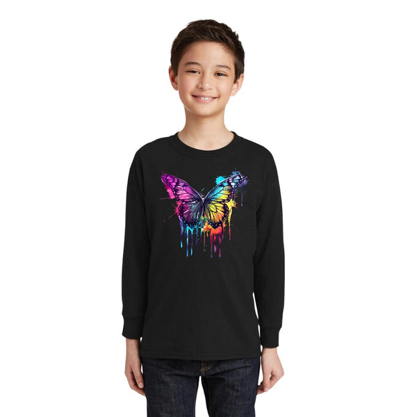 Playera Manga Larga Niños Mariposa Psicodélico 000053