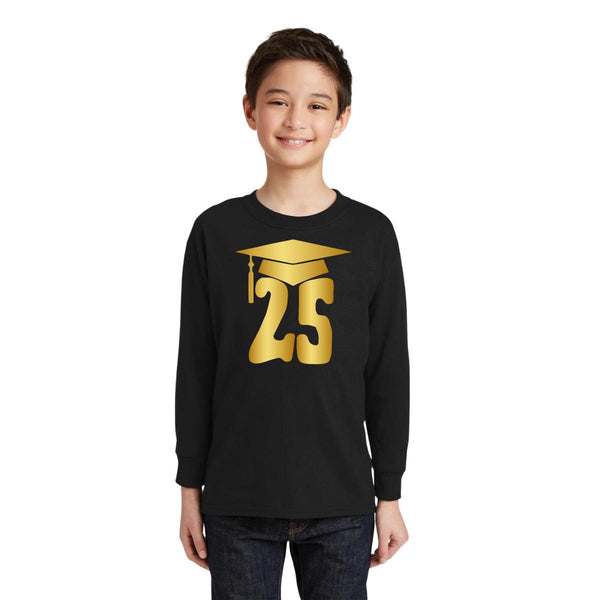 Playera Manga Larga Niños Graduación Graduado Birrete