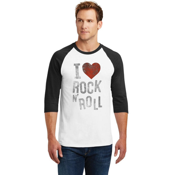 Playera Raglán Manga 3/4 Hombre Rock I Love Rock and roll 000613