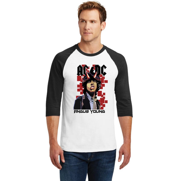 Playera Raglán Manga 3/4 Hombre Rock AC/DC Angus young 000842