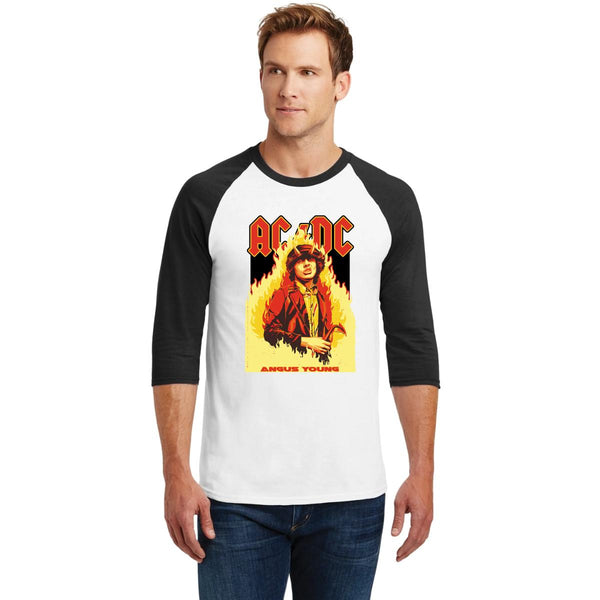 Playera Raglán Manga 3/4 Hombre Rock AC/DC Angus young 000843