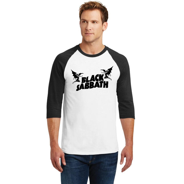 Playera Raglán Manga 3/4 Hombre Rock Black Sabbath Logo 000868