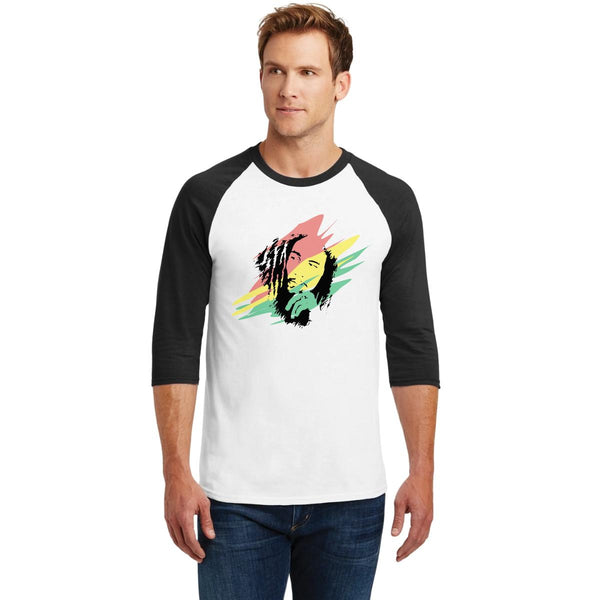 Playera Raglán Manga 3/4 Hombre Rock Bob Marley Reggae 000884