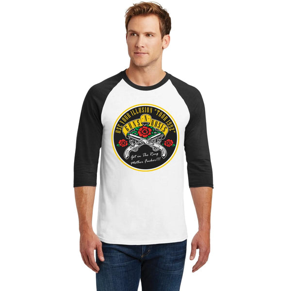 Playera Raglán Manga 3/4 Hombre Rock Guns N' Roses Illusion 000888