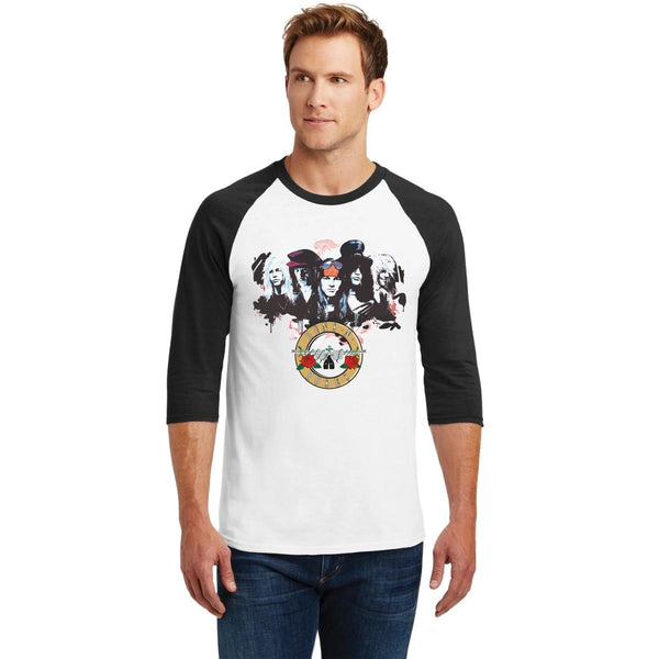 Playera Raglán Manga 3/4 Hombre Rock Guns N' Roses Logo 000890