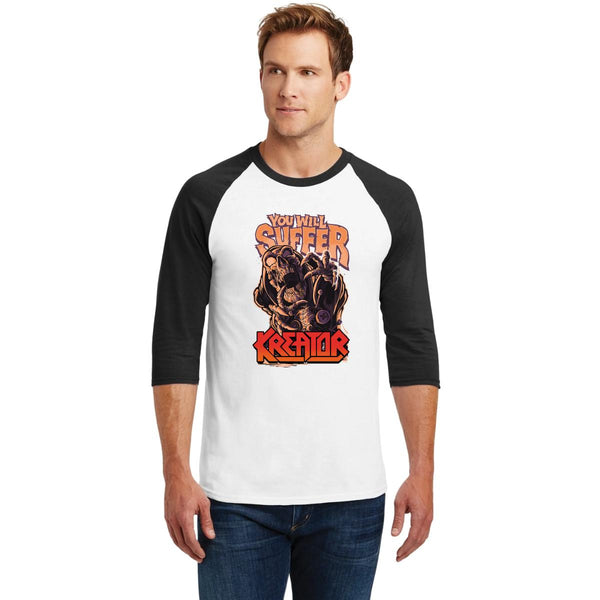 Playera Raglán Manga 3/4 Hombre Rock Kreator You'll suffer 000904