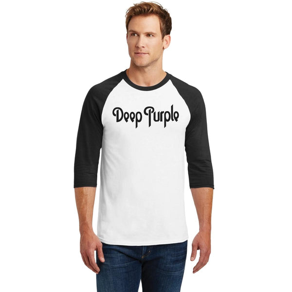 Playera Raglán Manga 3/4 Hombre Rock Deep purple Logo 000906