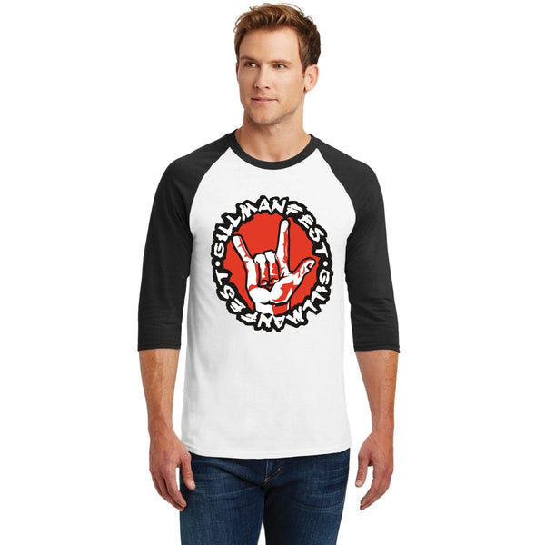 Playera Raglán Manga 3/4 Hombre Rock Gilmanfest Logo 000909