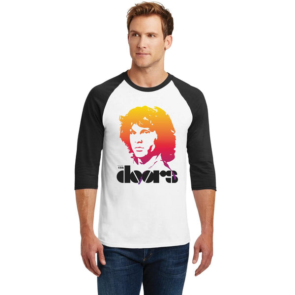 Playera Raglán Manga 3/4 Hombre Rock The Doors Póster 000919
