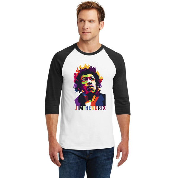 Playera Raglán Manga 3/4 Hombre Rock Jimi Hendrix Póster 000926