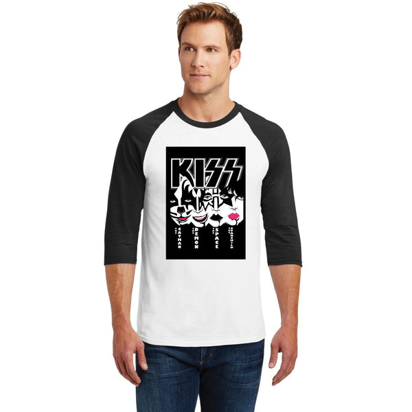 Playera Raglán Manga 3/4 Hombre Rock Kiss Grupo 000929
