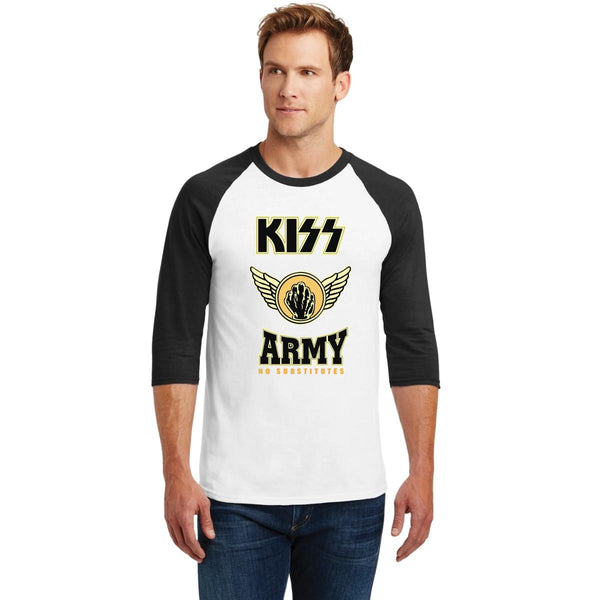 Playera Raglán Manga 3/4 Hombre Rock Kiss Army 000930