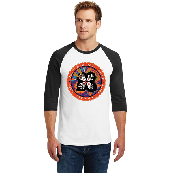 Playera Raglán Manga 3/4 Hombre Kiss Rock and roll over 000931