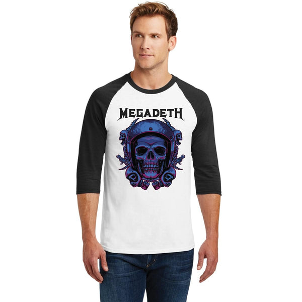 Playera Raglán Manga 3/4 Hombre Rock Megadeth Póster 000936