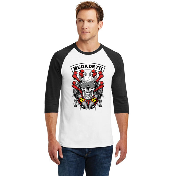 Playera Raglán Manga 3/4 Hombre Rock Megadeth Ilustración 000937