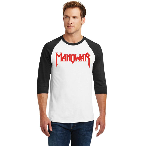 Playera Raglán Manga 3/4 Hombre Rock Manowar Logo 000949
