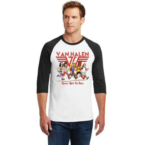 Playera Raglán Manga 3/4 Hombre Rock Van Halen Running 001005