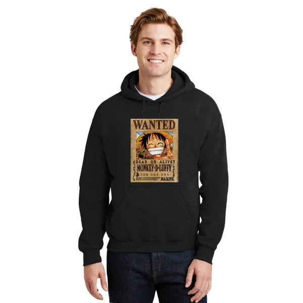 Sudadera Hombre Hoodie Anime One Piece Wanted Luffy 000342