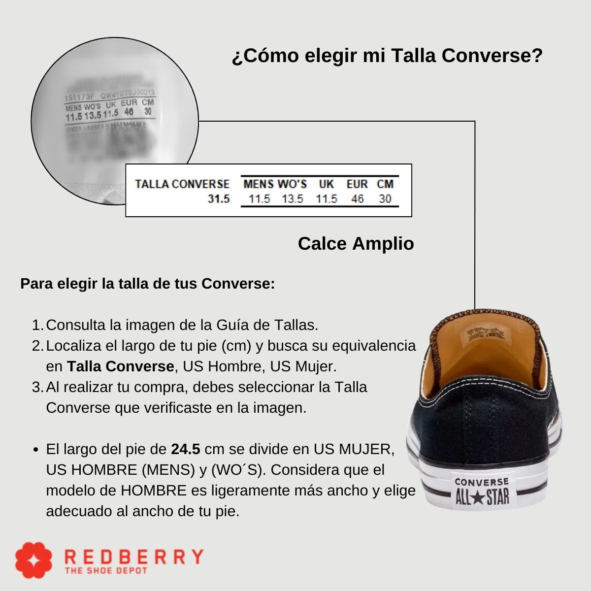 Guia de tallas converse all star niños best sale